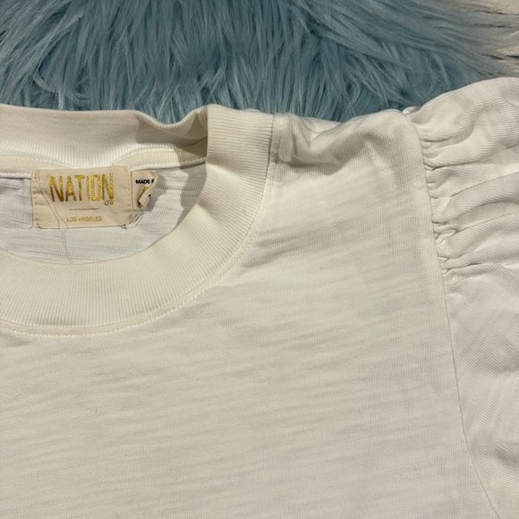 Nation Ltd Savannah flutter sleeve white top - Picture 9 of 10
